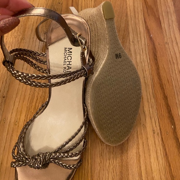 Michael Kors Bronze Wedge Sandals - Picture 3 of 4